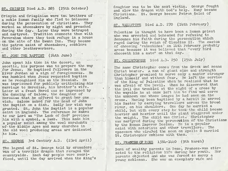 &quot;Saints and Seasons&quot; - Programme 6